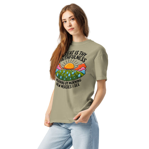 Great is Thy Faithfulness Christian Bible Verse T-Shirt